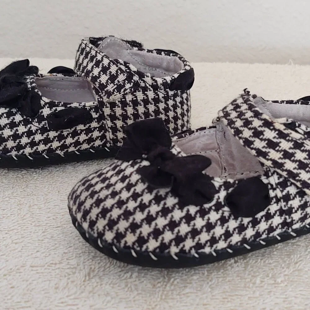 Pediped Originals, Black & White Houndstooth Mary Jane, 12-18 Mos.